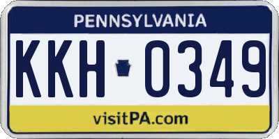 PA license plate KKH0349