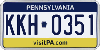 PA license plate KKH0351