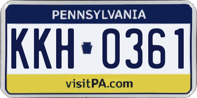 PA license plate KKH0361