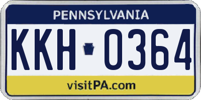PA license plate KKH0364
