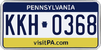 PA license plate KKH0368