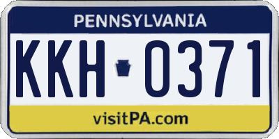 PA license plate KKH0371