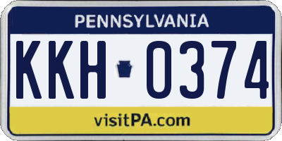 PA license plate KKH0374