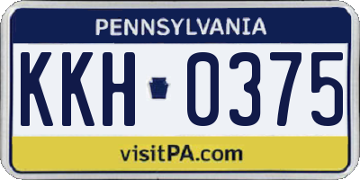 PA license plate KKH0375