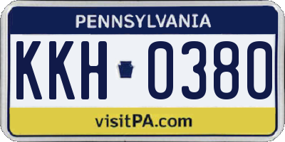 PA license plate KKH0380