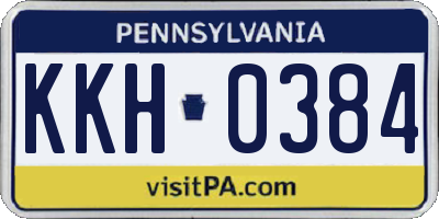 PA license plate KKH0384