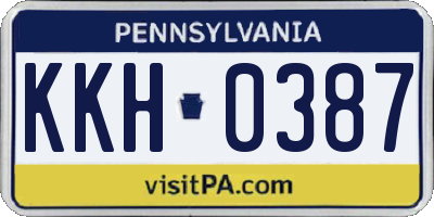 PA license plate KKH0387