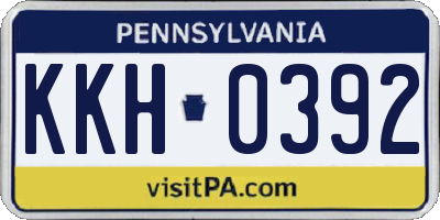 PA license plate KKH0392
