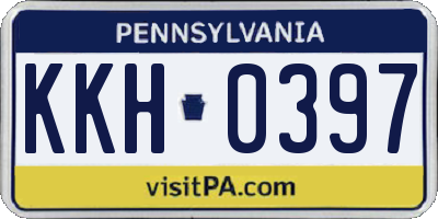 PA license plate KKH0397