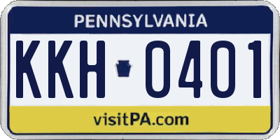 PA license plate KKH0401