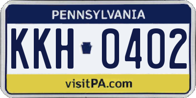 PA license plate KKH0402