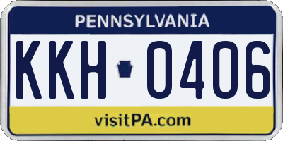 PA license plate KKH0406