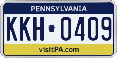 PA license plate KKH0409