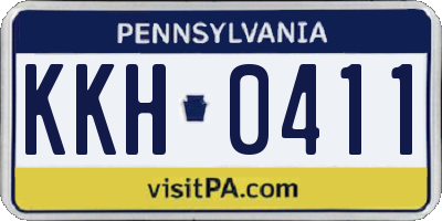 PA license plate KKH0411