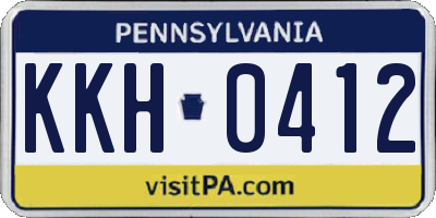 PA license plate KKH0412