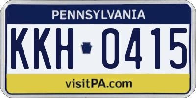 PA license plate KKH0415