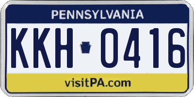 PA license plate KKH0416
