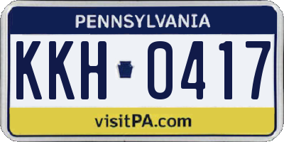 PA license plate KKH0417