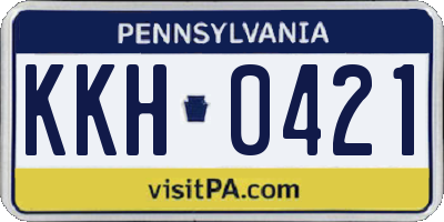 PA license plate KKH0421