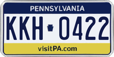 PA license plate KKH0422