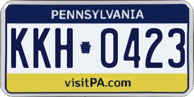 PA license plate KKH0423