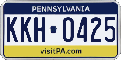 PA license plate KKH0425