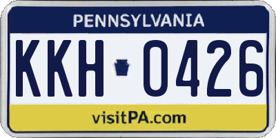 PA license plate KKH0426