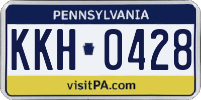PA license plate KKH0428