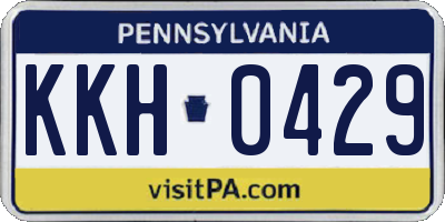 PA license plate KKH0429