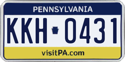 PA license plate KKH0431