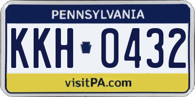 PA license plate KKH0432