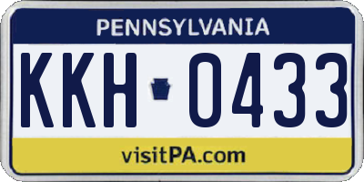 PA license plate KKH0433