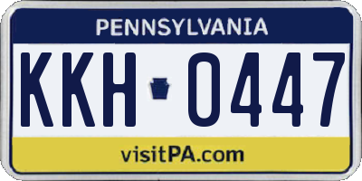 PA license plate KKH0447