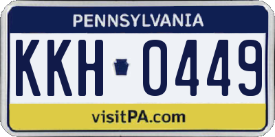 PA license plate KKH0449