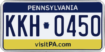 PA license plate KKH0450