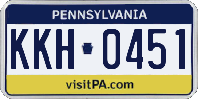 PA license plate KKH0451