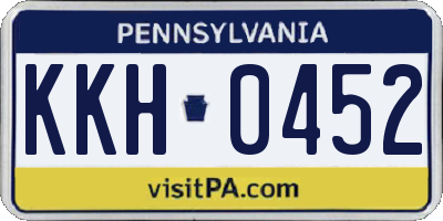 PA license plate KKH0452