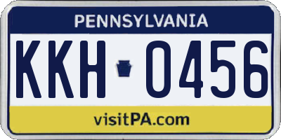 PA license plate KKH0456