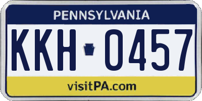 PA license plate KKH0457