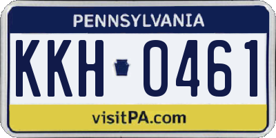 PA license plate KKH0461
