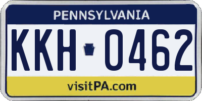 PA license plate KKH0462