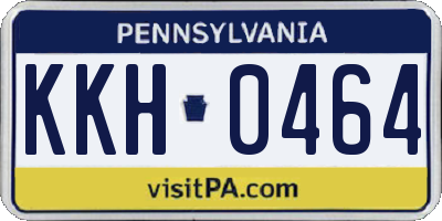 PA license plate KKH0464