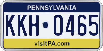 PA license plate KKH0465