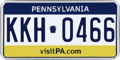 PA license plate KKH0466