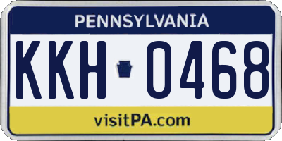 PA license plate KKH0468