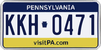 PA license plate KKH0471