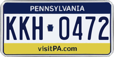 PA license plate KKH0472
