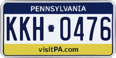 PA license plate KKH0476