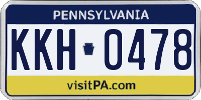 PA license plate KKH0478