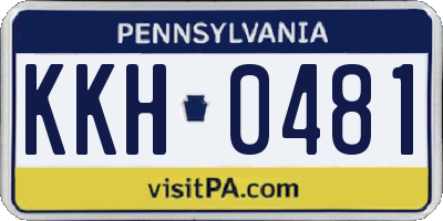 PA license plate KKH0481